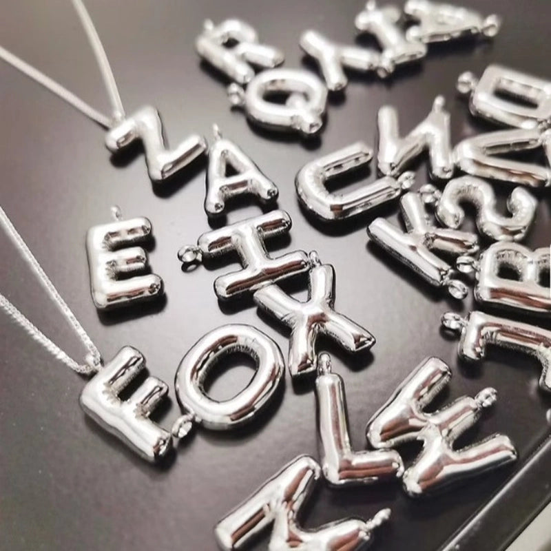 2 Pieces 24mm 304 Stainless Steel Letter Pendant Chain
