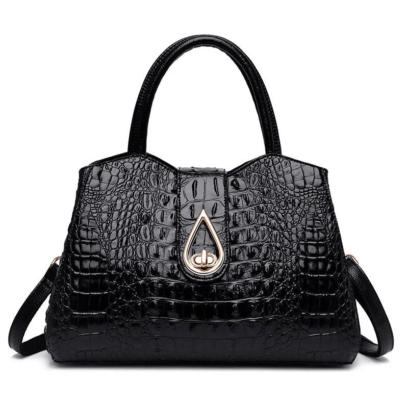 MOTAORA 2022 New Leather Women Shoulder Bag Crocodile Pattern Casual Top-handle Bag For Women Large Capacity Mesenger Bag Ladies