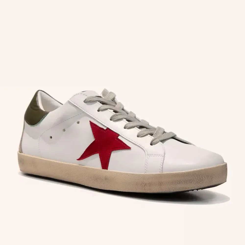 Gentleman's Skate Sneakers Low Top Round Toe Stars Print Causal Shoes-vocosishoes