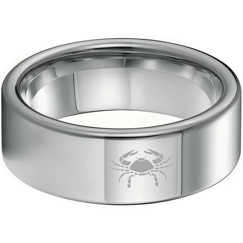 Wedding Fashion Cancer Tungsten Rings and Flat Sliver Bands Edge Comfort Fit for Men and Women 4MM 6MM 8MM