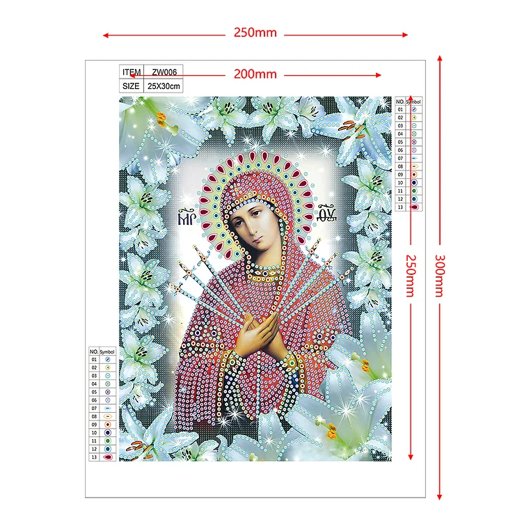 Partial Drills Special-shaped Drill Diamond Painting - Religion Our Lady -  25*30cm
