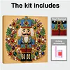Christmas Soldier Wreath Framed Pearl Painting Kit 25x25cm for Adults