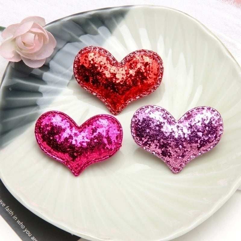 Cartoon Style Heart Shape Sequin Cloth Hair Clip 1 Piece