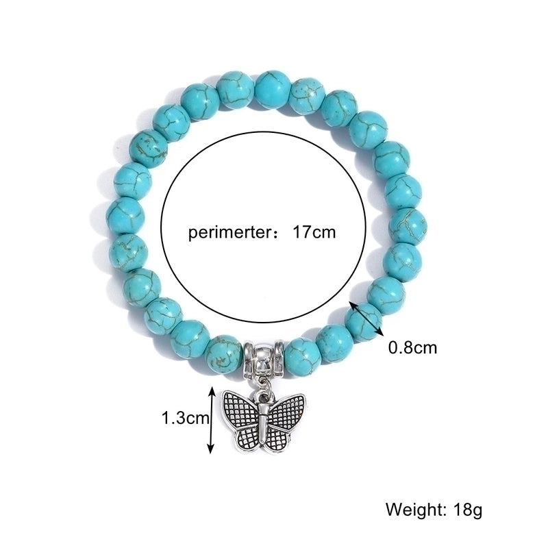 Fashion Starfish Butterfly Turquoise Beaded Women’s Bracelets 1 Piece