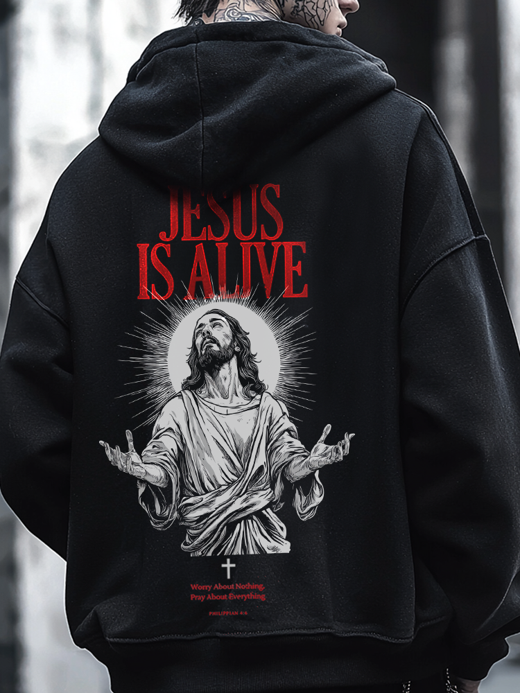 Shoptechwear Art Jesus Is Alive Easter Totem Unisex Casual Hoodie