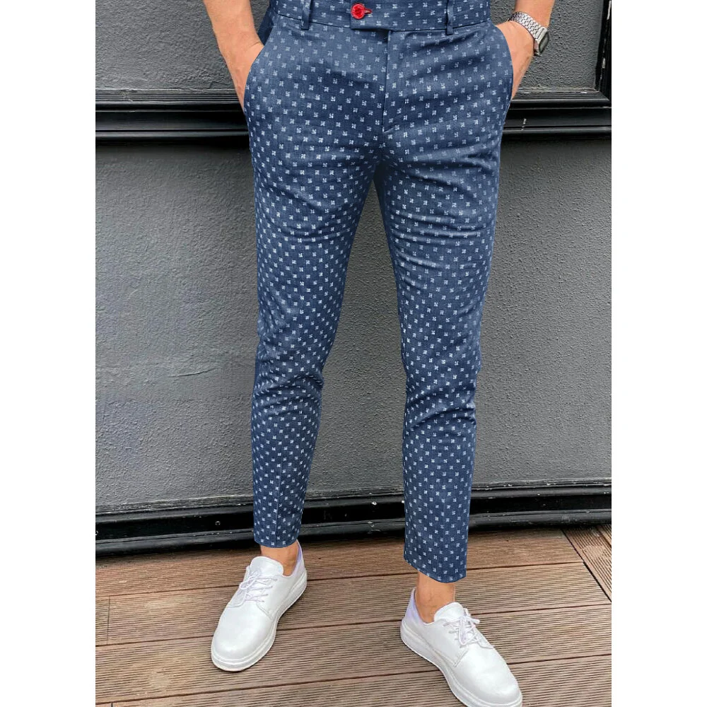 Men‘s Retro Wave Point Printed Trousers