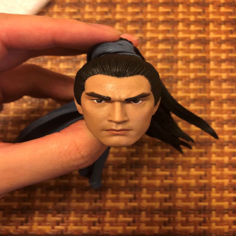 1/6 Ancient General Male Head Sculpt Zhao Yun Angry/Calm Expression Head Carved with Ribbon Model for 12'' Body-aliexpress