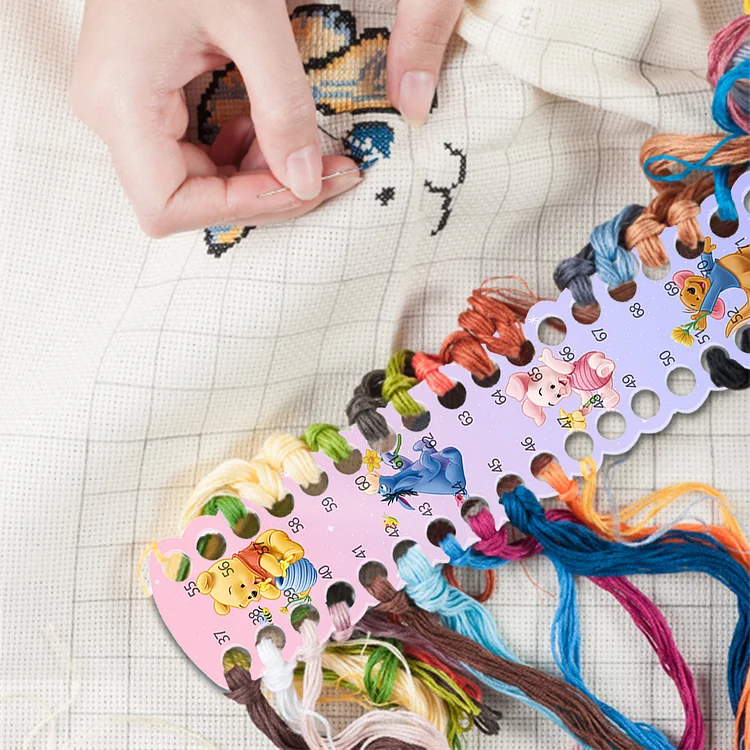 Cartoon Bear Embroidery Floss Organizer Cross Stitch Thread Holder Board