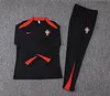 2024-2025 Portugal Half-Pull Training Suit Black Football Shirt Set