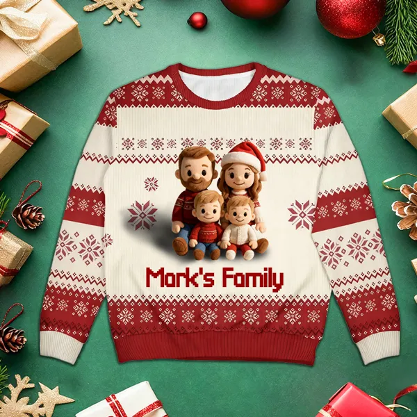Personalized Ugly Christmas Sweater With Face & Name &ndash; Custom Holiday Knit For Men & Women