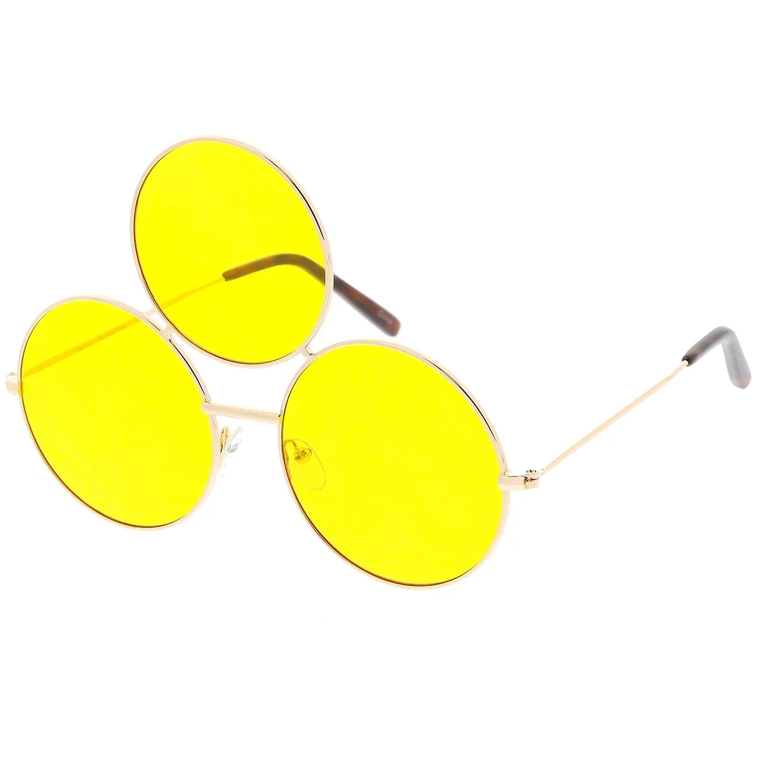 Oversize Circle Third Eye glasses Slim Arms 56mm