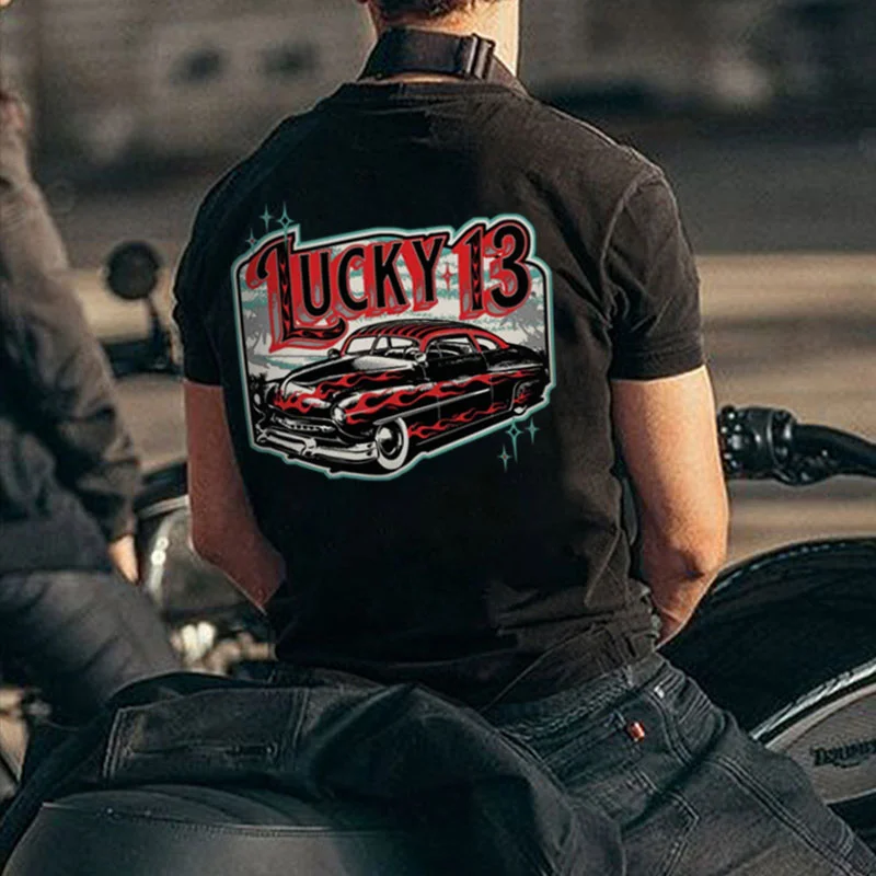LUCKY 13 Classic Car Print Men's T-shirt