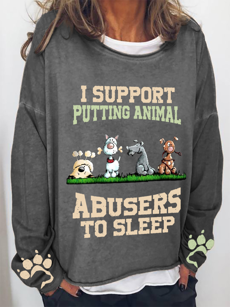 Put Animal Abusers To Sleep Oversize Sweatshirt wearshes
