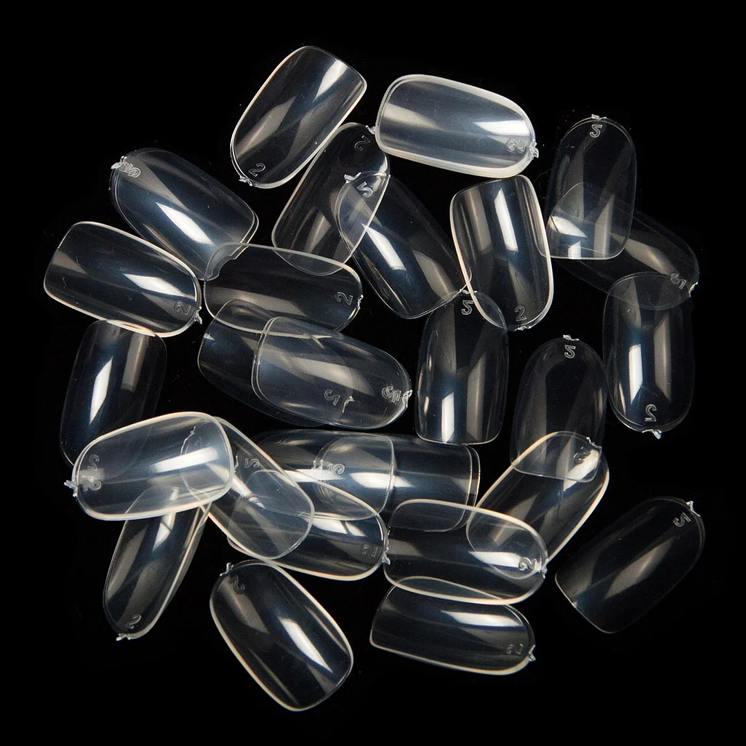 600pcs/bag Short Rounded False Nail Tips Full Cover 3 Colors 2 Bags Of Size 4 and Size 5 For Salon Round Manicure Fake Nail Tips-Nail Inspo