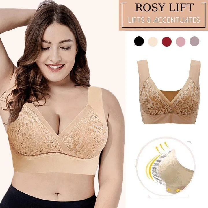 (Buy 1 Get 1 Free) Plus Size Comfortable Extra Elastic Wireless Support Lace Bra