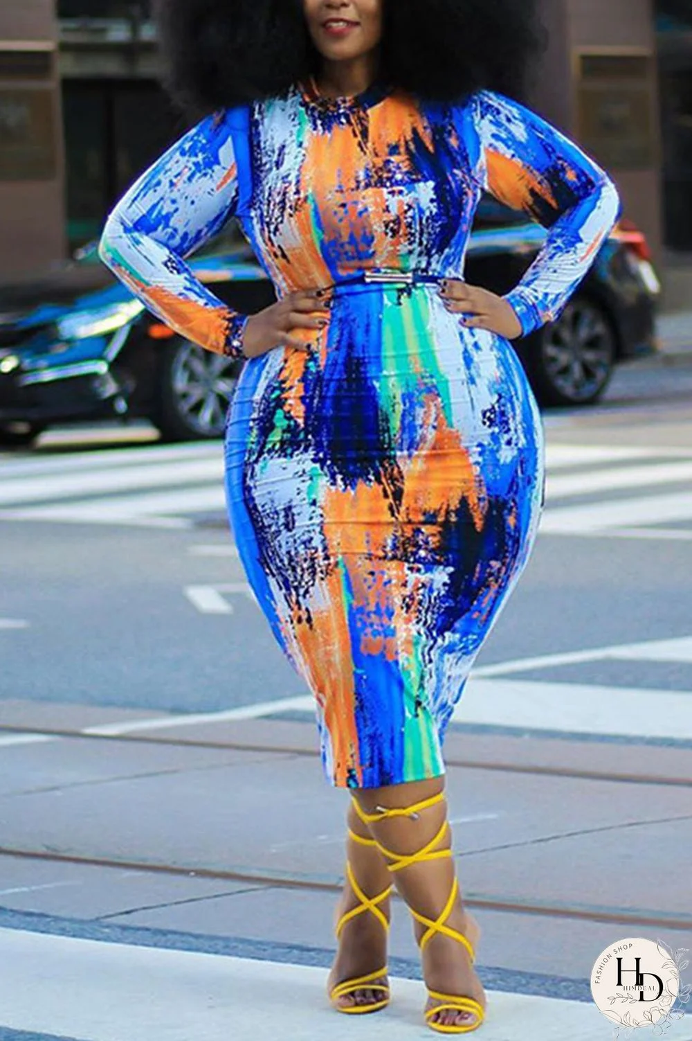 Black Green knitting Sexy O Neck Leopard Floral Print Tie Dye Zippered Zipper Pattern Plus Size