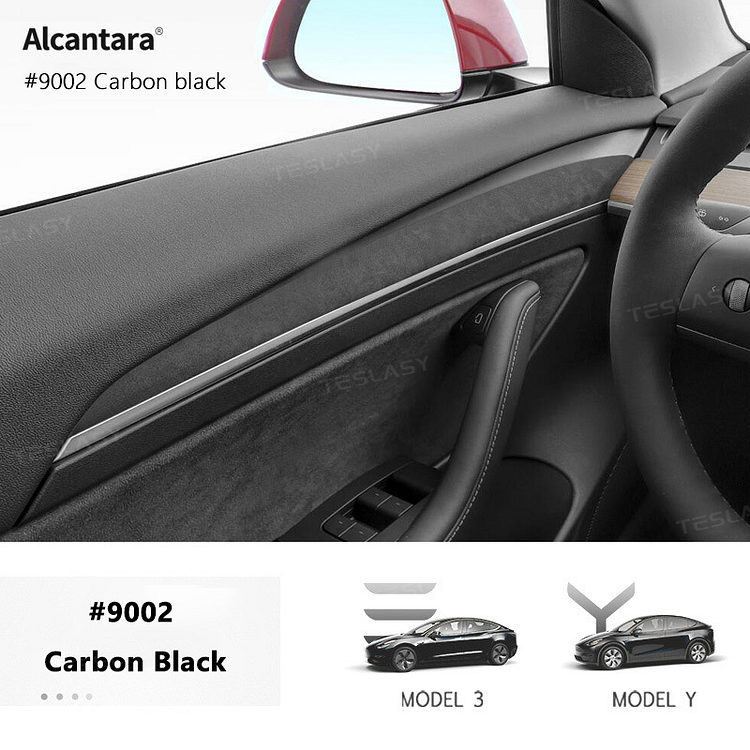 TESLASY Model 3/Y Alcantara Interior Front Door Panel Trim Covers