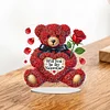 DIY Rose Bear Acrylic Special Shape Diamond Painting Desktop Ornaments