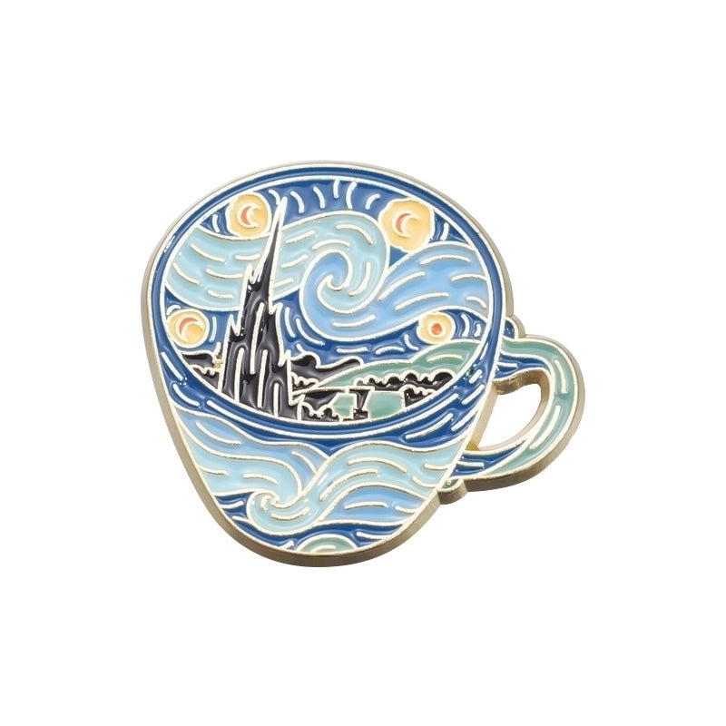 Minimalist Classic Style Artistic Moon Skull Alloy Stamping Stoving Varnish Plating Women’s Brooches