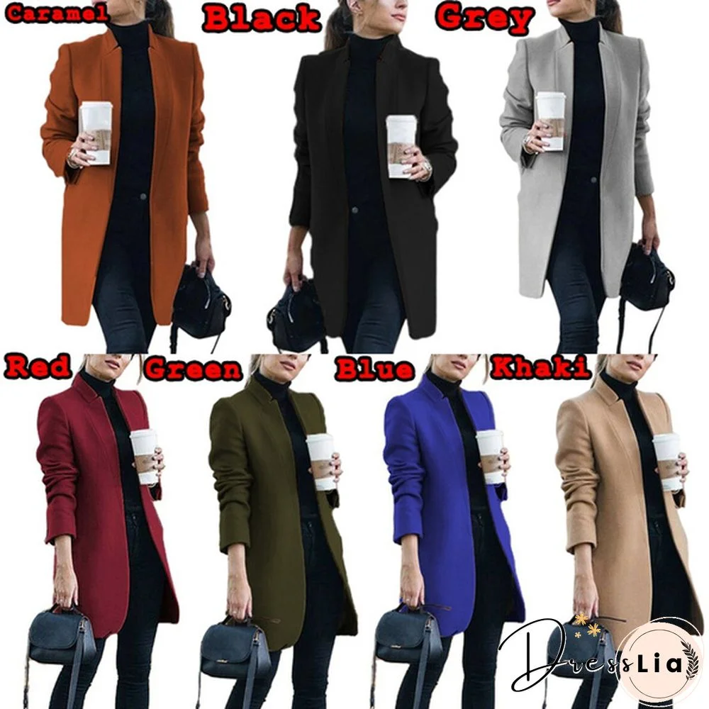 Fashion Women Autumn Winter Long Sleeve Coat Loose Warm Lightweight Jackets Casual Solid Color Parka Cardigans