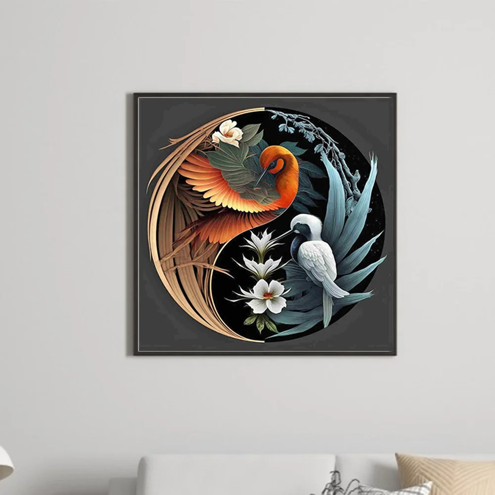 5D DIY Full Square Drill Diamond Painting Yin Yang Symbol Bird Decor (ZQA229)