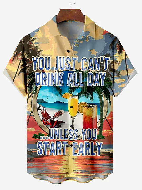 Hawaii Tiki Party Vacation Casual Short Sleeve Shirt PLUSCLOTHESMAN