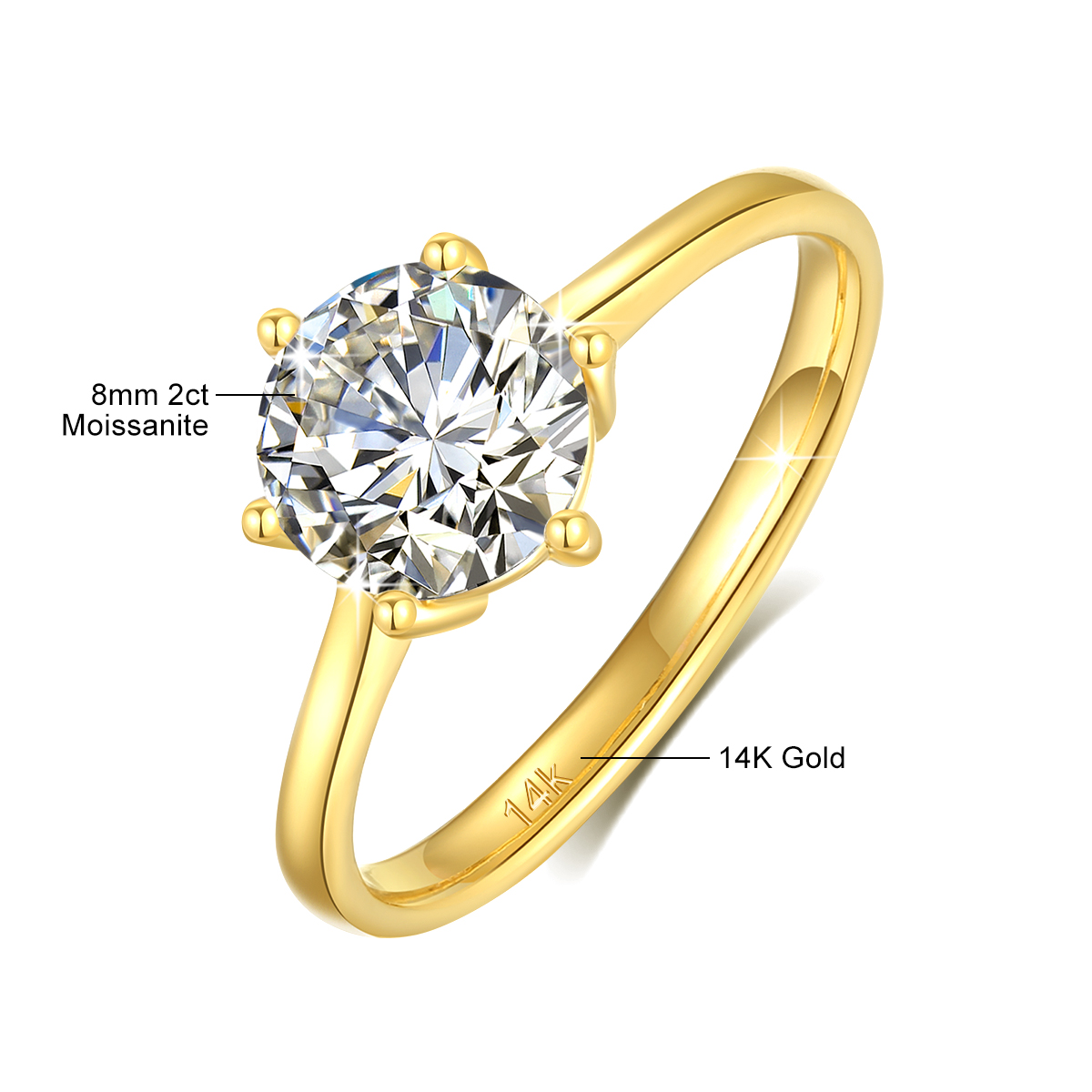  Moissanite Diamond 1ct 2ct Luxury Wedding Jewellery For women High Quality With Certificate