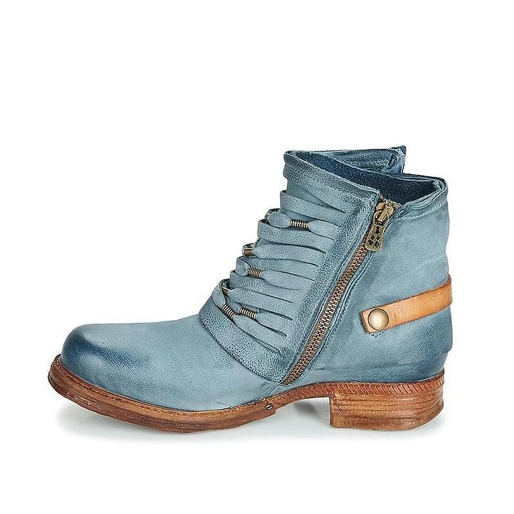 Gentlewomanly Round Toes Chunky Heels Martin Bootes -boots
