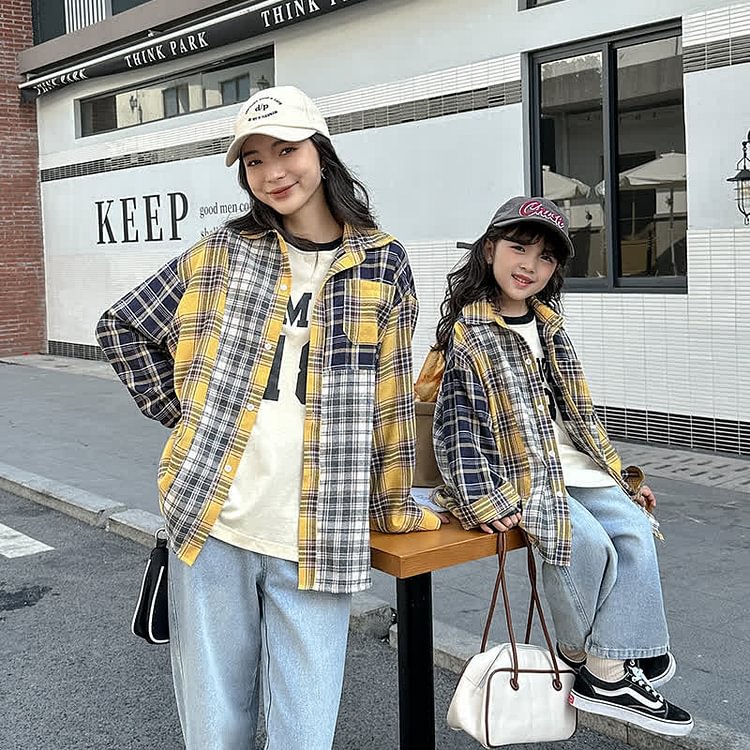 Mommy and Me Plaid Loose Shirt