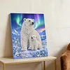 (30x40cm)DIY Pearl Painting Framed  Polar Bear Handmade Pearl Material Art Kit Living Room Decor