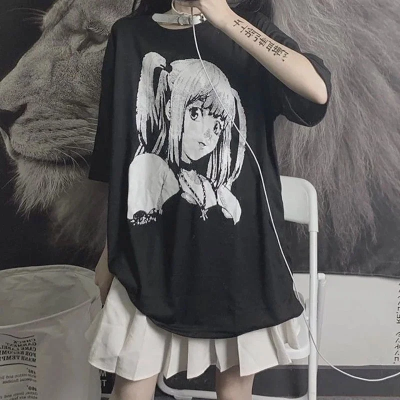 Black Japanese Anime Harajuku Fashion T shirt SP16967