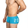 Men's sexy simple boxer briefs solid color button convex bag boxer briefs