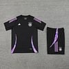 Joyfball 2024/2025 Germany short sleeved training jersey black+Shorts  1:1 Thai Quality