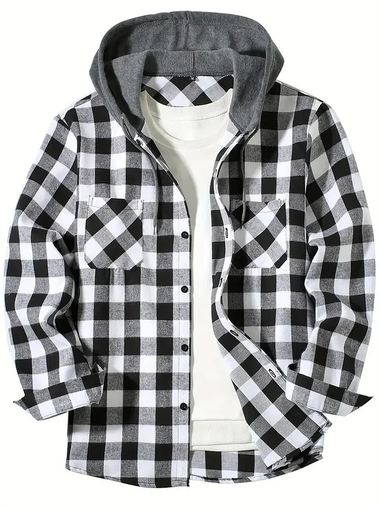 2024 New Arrival Amazon Men's Hooded Shirt, European Size Jacket Shirt