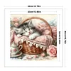Cat Sleeping In A Pink Basket-11CT Stamped Cross Stitch 40*40cm/15.75*15.75in