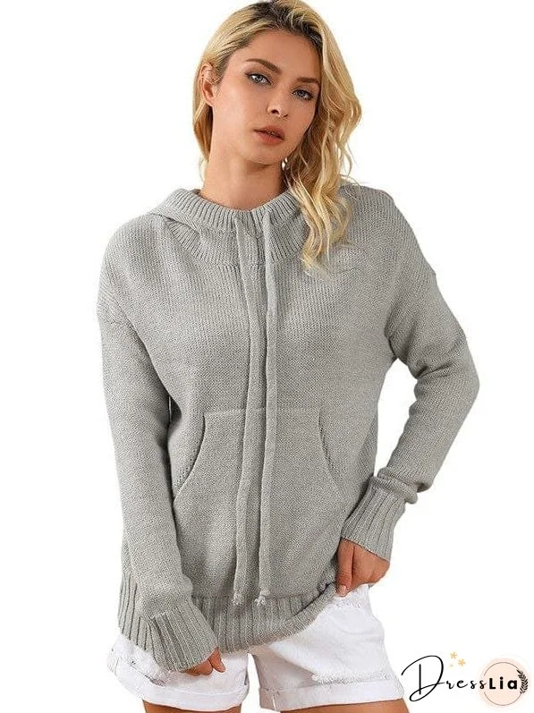 Cozy Oversized Loose Long Sleeve Hooded Knitted Cardigan