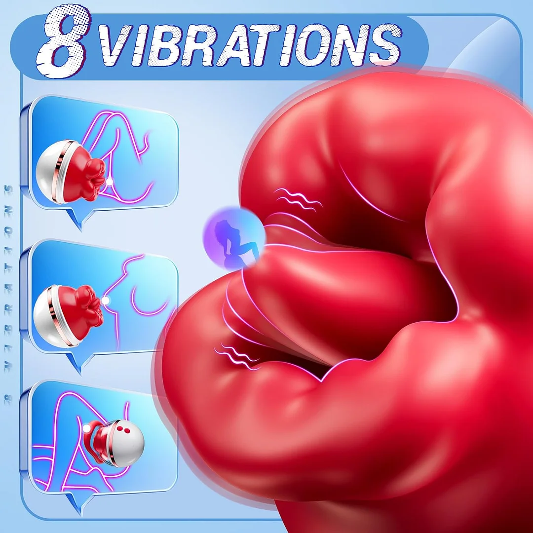 Nipple Clitoral Vibrator With 5 Auto Sucking 8 Tongue Vibrators Modes & Removable Cup