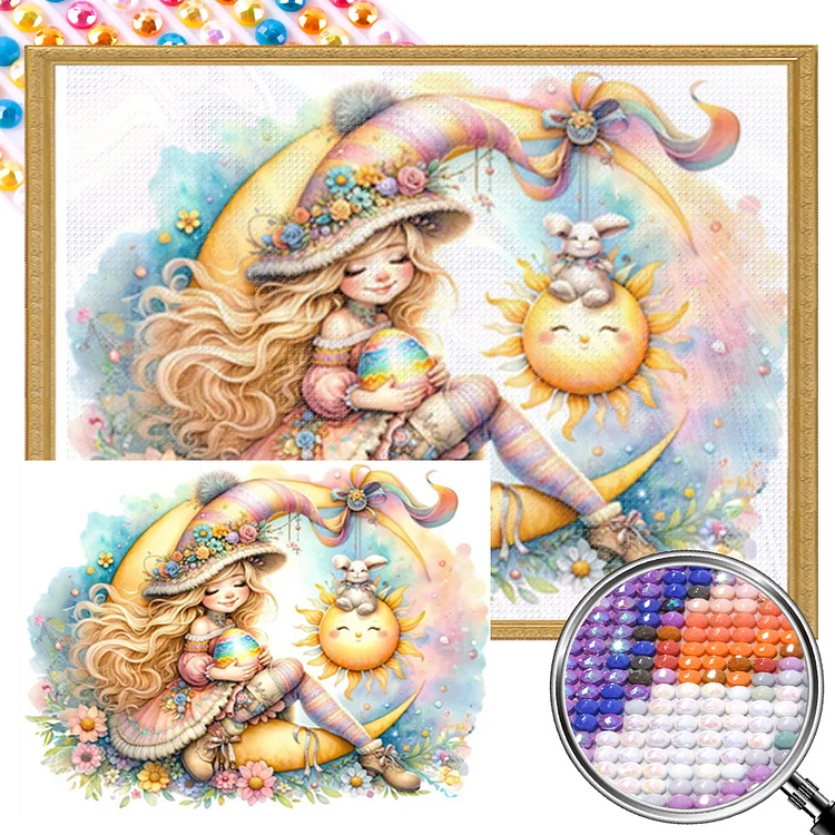 Partial AB Drill - Full Round Diamond Painting - Easter 40*30CM