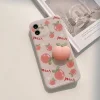 Cute Anti-pressure 3D Peach Phone Case for iPhone 7-13