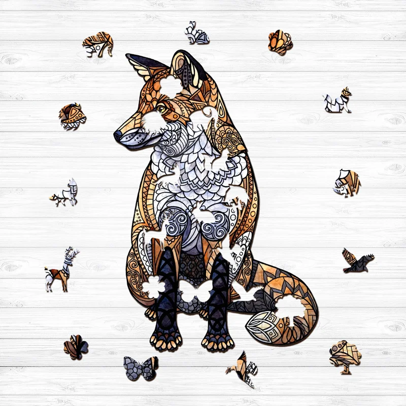 Ericpuzzle™ Ericpuzzle™Stained Glass Fox Wooden  Puzzle