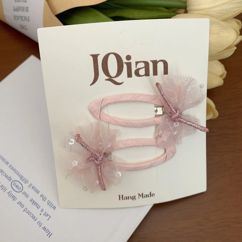 Women’s Cute Sweet Korean Style Bow Knot Gauze Sequins Handmade Lace Hair Clip Hair Tie