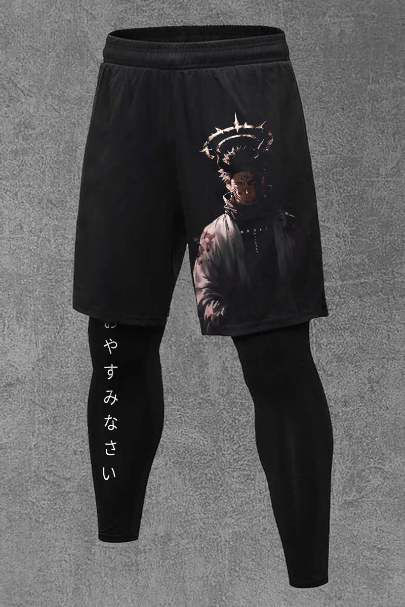 Naruto Anime Printed Men's All-In-One Fitness Leggings 