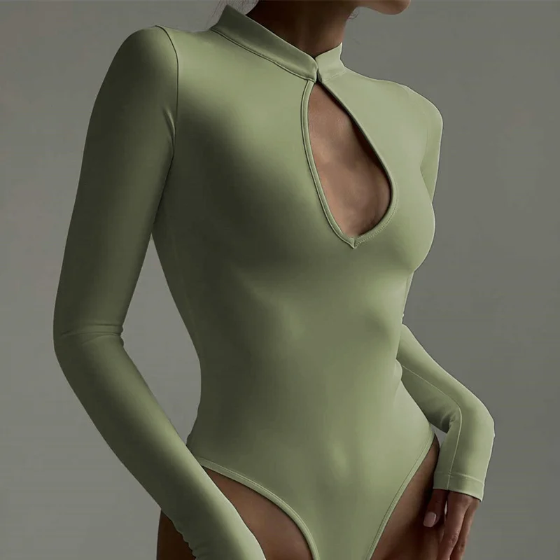 Uveng Uveng 2023 New Women's Ins Fashion Sexy Hot Girl Deep V Slim Slim Long Sleeve Jumpsuit