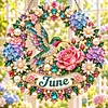 (Monthly Wreath)DIY Diamond Painting Acrylic Hanging Ornament, Double-Sided Printed Door Decoration,Pearl & Special Shaped Drill Art Home Decor