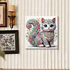 Niedliche Blumen-Mandala-Katze speziell geformte 5D-DIY-Teilbohrer-Diamanten-Punkte, Edelstein-Kunst-Kits mit Rahmen, Diamanten-Gem&auml;lde, Edelstein-Kun