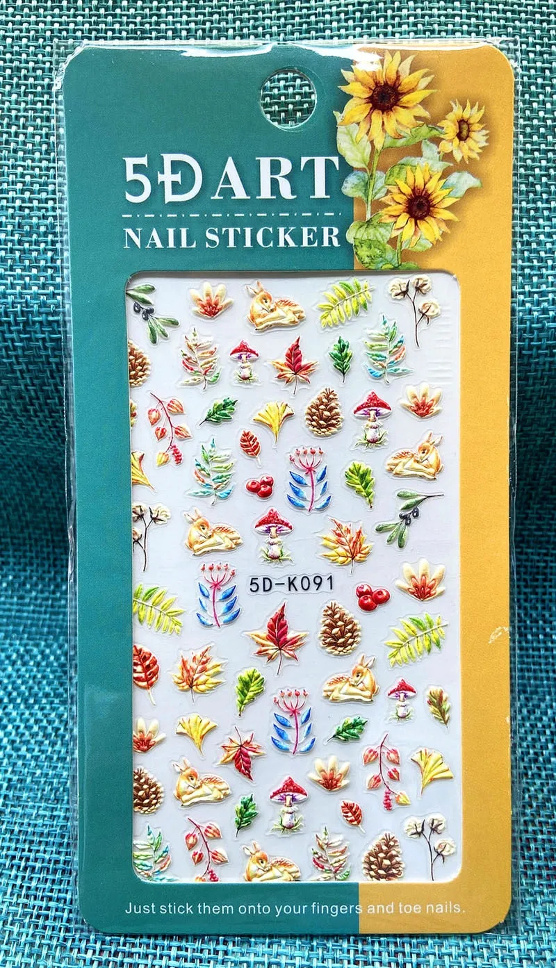 White Embossed Flower Lace 5D Sticker Decals Leaf Geometry French Curve Design For Manicure Sliders Acrylic Engraved Sliders