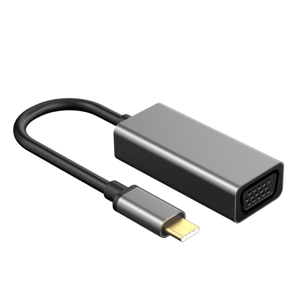 

Type C To VGA HD Cable Adapter USB C Male To VGA Female Converter (Grey, 501 Original