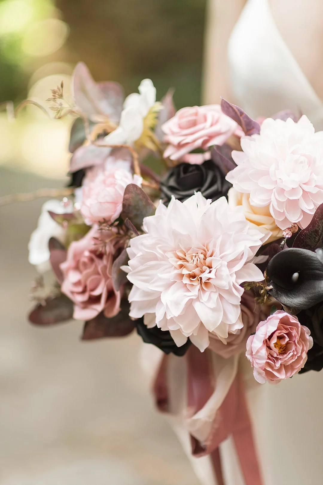 5.5" Silk Semi-Cactus Dahlia & 4.5" Silk Waterlily Dahlia with Stem-4 Colors