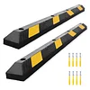 AMBUND 72" Car Parking Stoppers for Garage, Rubber Curb Wheel Stops with Reflective Stripe for Vehicles Cars, Vans, Trucks(2 Pack)