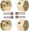 AMK 4Pcs TRX4 Brass Weight 12mm Hex Beadlock Wheel Hubs Heavy Duty Counterweight for 1/10 RC Crawler Cars Sport Defender TRX6 (8mm)